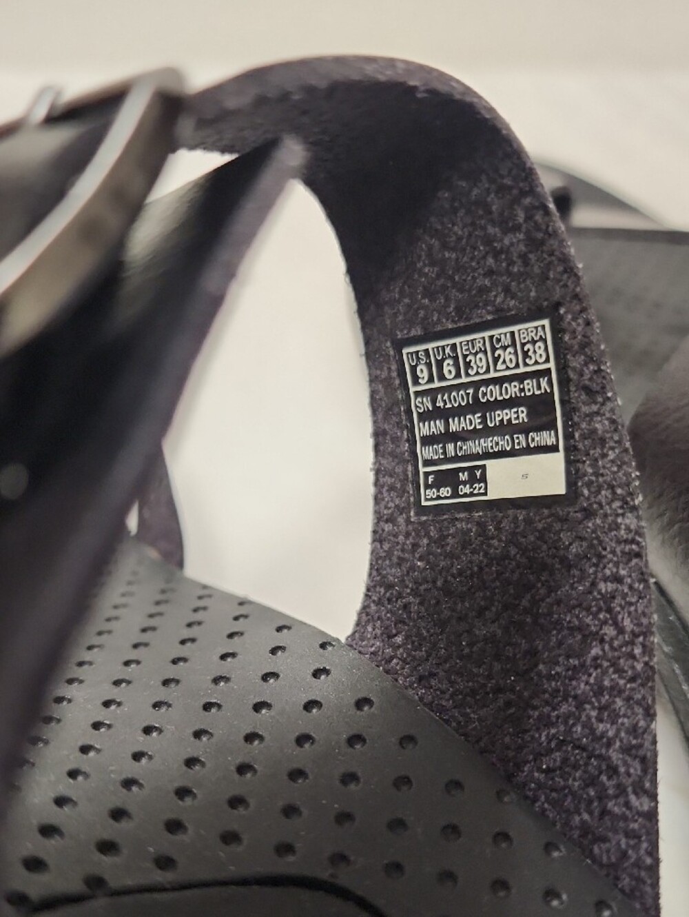 Skechers Black Perforated Slide Sandals with Ankle Strap - Picture 7 of 8